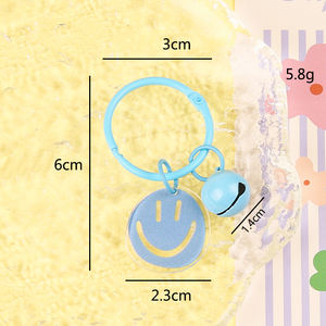 พวงกุญแจแฟชั่นรูปมาการองสีลูกกวาดสำหรับผู้หญิงพวงกุญแจอะคริลิครูประโปรงหน้ายิ้ม - Product Image 6