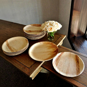 Sustainable Compostable Square Palm Leaf <b>Disposable</b> <b>Plates</b> for Camping Restaurant or Home Use - Product Image 1