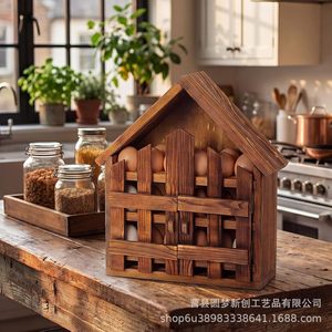 Cross-border wooden three-layer egg and duck egg storage rack, <b>kitchen</b> egg rack, household wooden house-shaped egg storage rack - Product Image 2