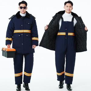 Pantalon <span class=keywords><strong>de</strong></span> <span class=keywords><strong>travail</strong></span> pour garçons, chaud, anti-plis, haute visibilité, avec bretelles longues, rembourré en coton, pour entrepôts frigorifiques et réparation automobile - Product Image 1