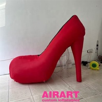 Accessoires pour événements thématiques, chaussures à talons hauts gonflables rouges pour femmes, talons rouges gonflables pour la décoration
