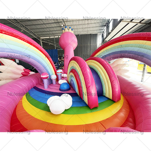 3D Design Kids House Jeux Gonflables Jumping Castle With <b>Slide</b> Flamingo <b>Inflatable</b> Bouncer Commercical House Inflat - Product Image 4