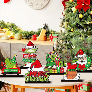 Decoraciones navideñas en stock, centros de mesa de madera para comedor, bandejas escalonadas, adornos y decoraciones para mesa. - Product Image 4