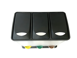 Cubo de basura clasificado de acero inoxidable de 2 y 3 compartimentos, Cubo de reciclaje de gran capacidad para pedal interior, cubo de basura abierto - Product Image 4