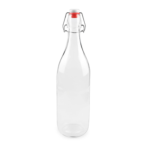 Botella <span class=keywords><strong>de</strong></span> Vidrio Cuadrada/Redonda <span class=keywords><strong>de</strong></span> <span class=keywords><strong>1</strong></span> <span class=keywords><strong>Litro</strong></span> (1000 ml) para <span class=keywords><strong>Agua</strong></span>, Jugo, Aceite y Bebidas con Tapas Abatibles y Tapas <span class=keywords><strong>de</strong></span> Rosca - Product Image 1
