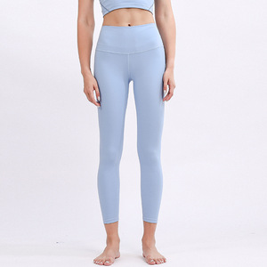 Women High Waist Seamless Quick Dry Custom Solid Yoga Pants Eco-Friendly <b>Tummy</b> <b>Control</b> Fitness Running Sport - Product Image 4