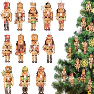 Nouvel Ornement de Noël en Bois, Style Dessin Animé, Motif <span class=keywords><strong>Casse</strong></span>-<span class=keywords><strong>Noisette</strong></span>, Thème Américain Moderne Minimaliste Champêtre, à Suspendre à l'Arbre, en Forme de Pain d'Épices - Product Image 1