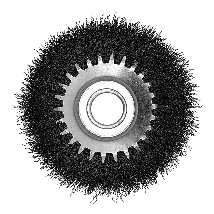 6 pouces de brosses de roue en acier inoxydable noir fil de nylon brosse de désherbage industrielle brosse de désherbage