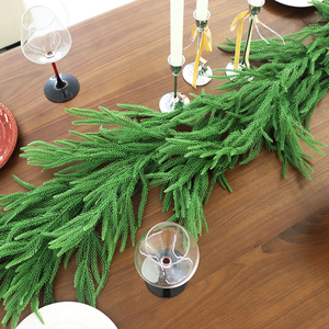 Handmade European Style <b>Plastic</b> Norfolk Pine Rattan Christmas Wreath Decoration - Product Image 4