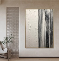 Offre Spéciale 3D Blanc Géométrique Texturé Peinture Grand Blanc Texturé Toile Peinture