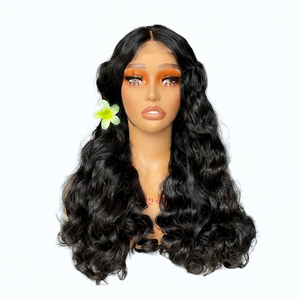 Best Virgin Vietnamese Hair Natural <b>Wave</b> Ocean Wavy Full Length Black for Lace Transparent Closure 150% Density Wig - Product Image 1