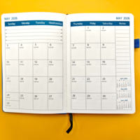 Agenda/Journal en cuir A5 personnalisé 2026-2027 avec reliure cousue et design de pages intérieures sur mesure
