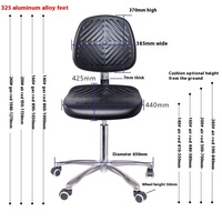 Chaise de laboratoire ESD personnalisée, hauteur réglable, antistatique, en cuir PU, design moderne pour ligne d'assemblage SMT, usage scolaire et domestique