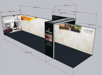 Mur d'exposition grand format SEG 12x3m personnalisé avec logo lumineux, boîte à lumière LED multi-modules, cadre en aluminium pour événements et concerts
