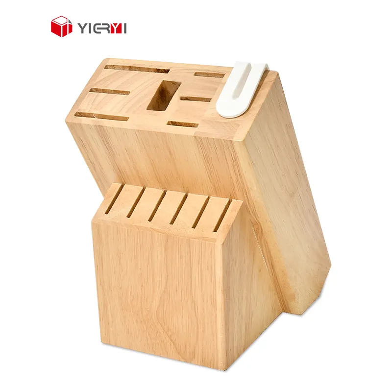 13 Slots Bloco De Faca Universal Com Afiador Prático Acacia Wood Storage Knife Holder sem Facas