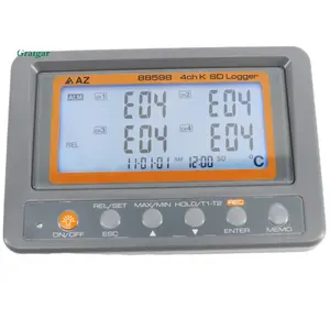 AZ-88598 de temperatura termopar tipo K de 4 canales, termómetro Digital multicanal, registrador de datos de tarjeta SD, pantalla en tiempo Real