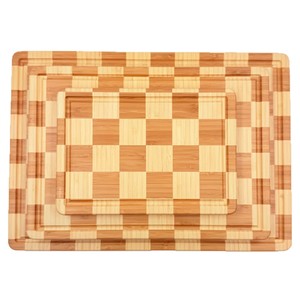 Bamboo Two Color Cutting Board <b>Set</b> 4 Piece Rectangle Kitchen Vegetable Fruit Chopping Board Household Use Dishwasher Safe - Product Image 1