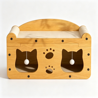 Arbre à chat moderne de luxe, tour à chat d'intérieur, griffoir, maisonnette pour chat, jouet en carton, 1 niveau, assemblage facile