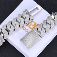 Chaîne Figaro Hip Hop 15 mm en Moissanite, Collier Haut de Gamme pour Homme, Idéal pour Soirées et Mode Urbaine