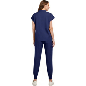Daoyi Women's Scrub Set Navy Blue Polyester Uniforms For Hospital Workwear - Product Image 2