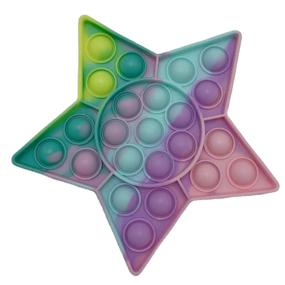 Star shape Educational Toys High Quality Push Popping Bubbles Fidget Toys Silicone Funny Toys for Stress Relief Fidget Popper it