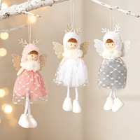 Nouvelle Décoration de Noël Pendentif Fille Ange avec Jupe en Tulle Perlée, Breloque à Suspendre pour Arbre de Noël, Style Euro-Américain