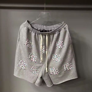 Ropa de calle de alta calidad 100% algodón Diamond Shorts Pantalones de baloncesto para hombres Pantalones de chándal Mixed Emotion Shorts para hombres - Product Image 2