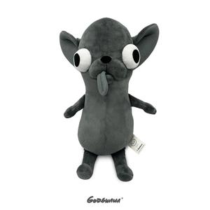 Jouet en peluche Godbunwa pour chien, adorable <span class=keywords><strong>chihuahua</strong></span> gris en peluche avec la langue sortie, peluche douce et moelleuse pour les fans - Product Image 1