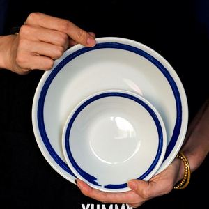 Japanese Style Henry Bowl Series 8 Inch <b>Ceramic</b> <b>Plate</b>, Under-glaze Color Hand Painted Dinner & Fruit <b>Plate</b> - Product Image 2