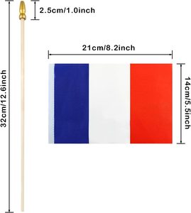 Expédition rapide, stock neuf, mini drapeau français en bois, petit drapeau à main pour les défilés sportifs, les fêtes, les décorations de <span class=keywords><strong>festivals</strong></span> - Product Image 4