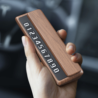 Placa de matrícula de coche Ocultar Placa de matrícula de coche Deslizador magnético de succión Negro Nogal Tarjeta de aparcamie