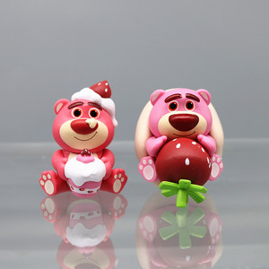Accesorios de Decoración para Automóviles, Figura de Acción Personalizada en 3D de un Adorable Oso de Fresa de Dibujos Animados, Regalo para Niños, Fiesta de Cumpleaños, Figuras de Acción para Pastel - Product Image 5