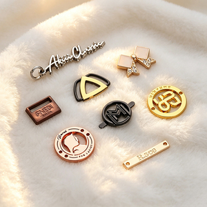 Personalized Private Brand Metal <b>Name</b> Labels Custom Engraved Logo Sewable Metal <b>Tags</b> Decorative Metal Badges for Garment - Product Image 2