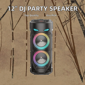 ลำโพงซับวูฟเฟอร์แบบพกพาขนาด 12 นิ้ว สำหรับงานดีเจ เสียงดัง เหมาะสำหรับงานปาร์ตี้ในสวน คอนเสิร์ตกลางแจ้งขนาดใหญ่ พร้อมไฟ RGB LED และล้อลากแบบ USB - Product Image 3