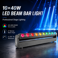 Barra de Luz LED RGBW de 10x40W 500W, Matriz de 2 Haces 230 con Inclinación, DMX512 RDM, 6 Modos, IP20, Ra95, Aluminio+Plástico, para Escenarios de Conciertos
