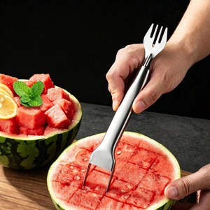 Cuchillo para cortar sandía de acero inoxidable, cortador de frutas, herramienta para cortar melón en cubos, herramienta de cocina para preparar piña, pomelo y verduras - Product Image 3