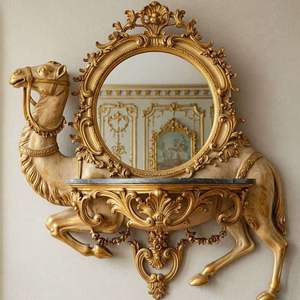 Espejo de Pared Moderno y Tradicional de Acero Inoxidable, Espejo Decorativo Antiguo de Primera Calidad y Duradero para Baño y Sala de Estar - Product Image 1