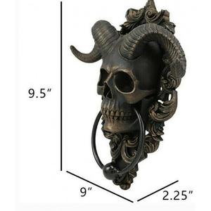 2022 nuevo diseño puerta aldaba decoración resina cabeza <span class=keywords><strong>de</strong></span> cabra figura colgador resina Punk <span class=keywords><strong>Satan</strong></span>ás cabeza <span class=keywords><strong>de</strong></span> oveja <span class=keywords><strong>estatua</strong></span> colgante <span class=keywords><strong>de</strong></span> pared artesanías - Product Image 5