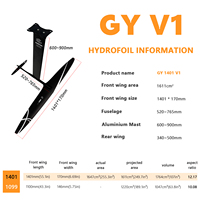 Kit Hydrofoil Carbone OEM ODM GY1401 V1 pour Wing Foil, SUP Foil, Downwind et Performance en Eau Libre