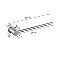 Porte-serviettes mural moderne en acier inoxydable 304 poli de 40 cm, support simple pour serviettes de bain et de cuisine, accessoires de salle de bain