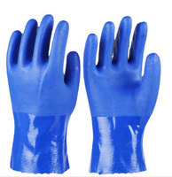 Gants en PVC rouge personnalisés de qualité industrielle Gants de travail manuel longs et résistants aux produits chimiques en PVC à l'huile antidérapants