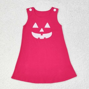 Wholesale Girls Sleeveless Cotton Pumpkin Applique Dress and <b>Bubble</b> Romper Autumn Outfit for Children - Product Image 2