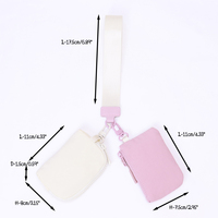 Pochette de poignet unisexe portable RTS pour la course en extérieur avec fermeture éclair, porte-monnaie, porte-cartes et porte-clés