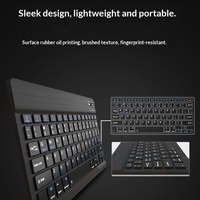 Keyboard Nirkabel Senyap Isi Ulang, Keyboard BT Mini Universal untuk iPad, iPhone, Tablet, Laptop