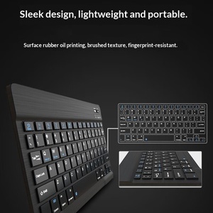 Clavier sans fil silencieux rechargeable, <span class=keywords><strong>mini</strong></span> clavier universel BT pour <span class=keywords><strong>iPad</strong></span>, iPhone, tablette, ordinateur portable - Product Image 2