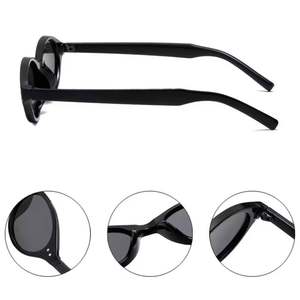 Lunettes de soleil ovales petites couleur bonbon anti-lumière bleue UV400 avec rivets vintage 2025 pour femmes - Product Image 6