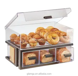 Transparante Plastic Donut Stand Gebak Donut Donut Cup Cakedoos Stofdicht Brood Acryl Display Box