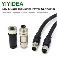 Connecteur d'alimentation circulaire industriel M12 S Code 3 broches PE IP67/IP68 étanche pour équipement d'automatisation