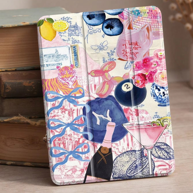 Jemdo iPad 10th/11th Various Models PU Leather Protective Case Easy Access Ports Shockproof Durable Stylish Design Customizable