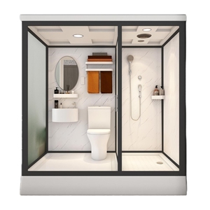 Unité de salle de bain complète préfabriquée, salle de bain intégrée, salle de bain modulaire pour le glamping - Product Image 1